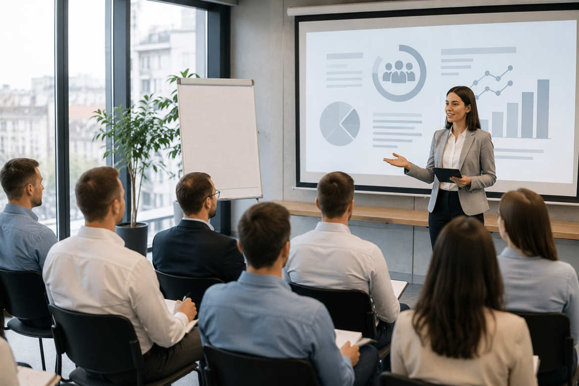 Корпоративне навчання в яскравому офісі